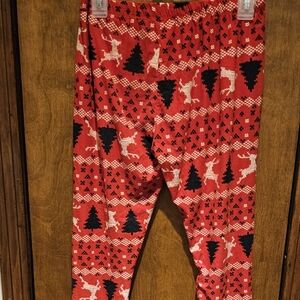 Juniors SZ L Leggings/Pajama Bottoms Christmas Theme